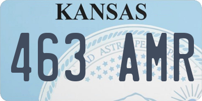 KS license plate 463AMR