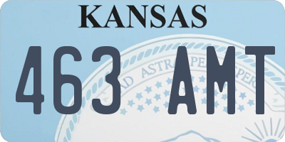 KS license plate 463AMT