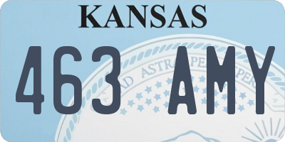 KS license plate 463AMY