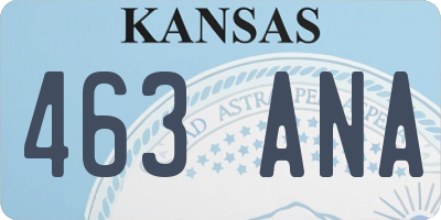 KS license plate 463ANA