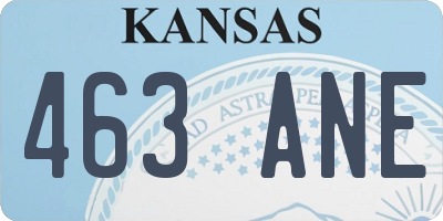 KS license plate 463ANE