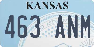 KS license plate 463ANM