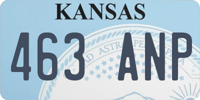 KS license plate 463ANP