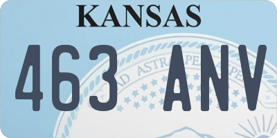KS license plate 463ANV