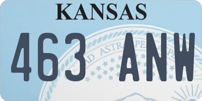KS license plate 463ANW