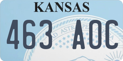KS license plate 463AOC