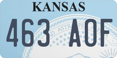 KS license plate 463AOF
