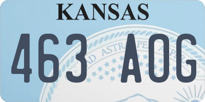 KS license plate 463AOG