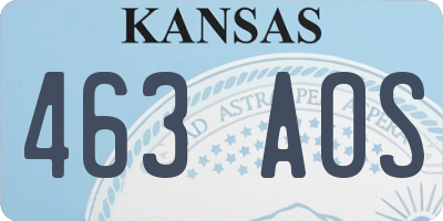 KS license plate 463AOS