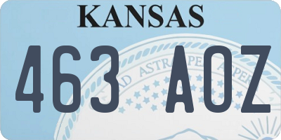 KS license plate 463AOZ