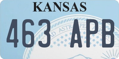 KS license plate 463APB