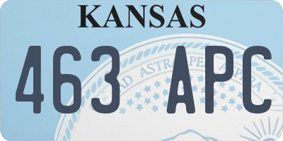 KS license plate 463APC