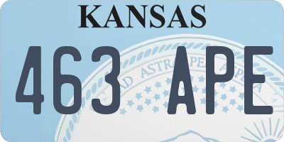KS license plate 463APE