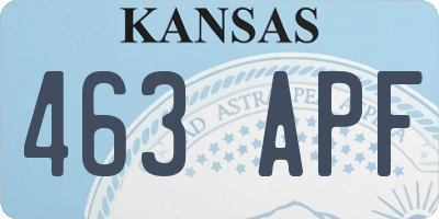 KS license plate 463APF