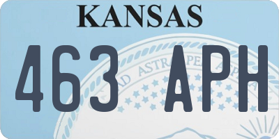 KS license plate 463APH