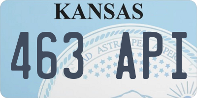 KS license plate 463API
