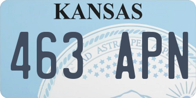 KS license plate 463APN