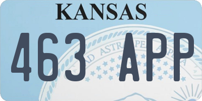 KS license plate 463APP