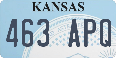 KS license plate 463APQ