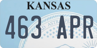 KS license plate 463APR