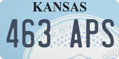 KS license plate 463APS