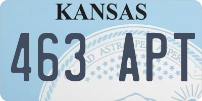 KS license plate 463APT