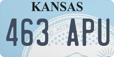 KS license plate 463APU