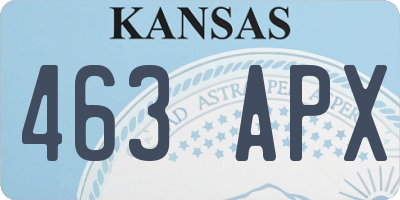 KS license plate 463APX