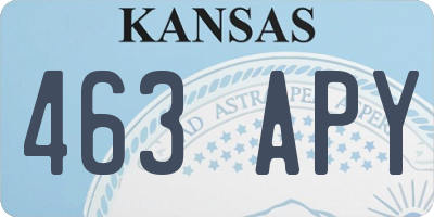 KS license plate 463APY