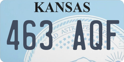 KS license plate 463AQF