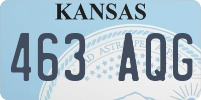 KS license plate 463AQG