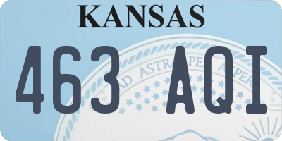KS license plate 463AQI