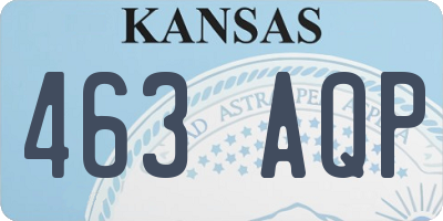 KS license plate 463AQP