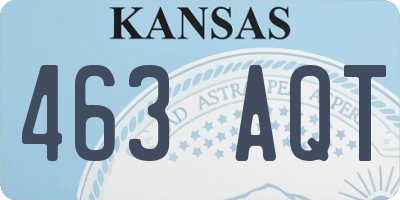 KS license plate 463AQT