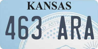 KS license plate 463ARA