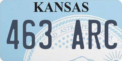 KS license plate 463ARC