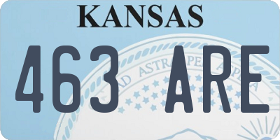 KS license plate 463ARE
