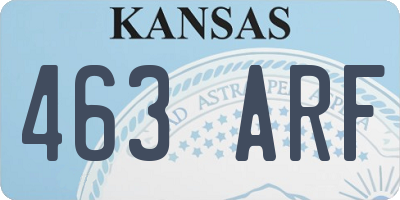 KS license plate 463ARF
