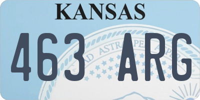 KS license plate 463ARG