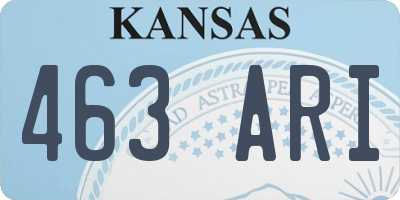 KS license plate 463ARI