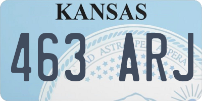 KS license plate 463ARJ