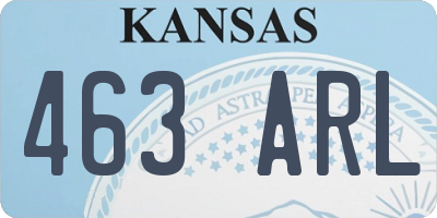 KS license plate 463ARL