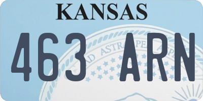 KS license plate 463ARN