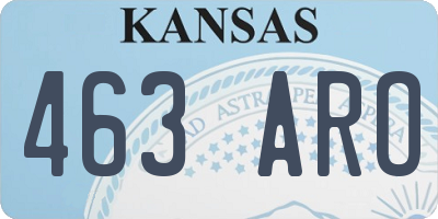 KS license plate 463ARO
