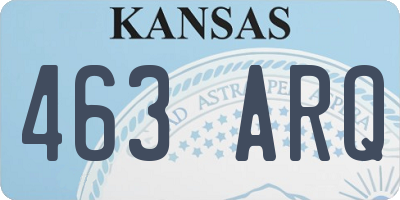 KS license plate 463ARQ
