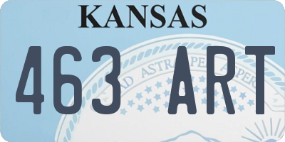 KS license plate 463ART