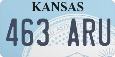 KS license plate 463ARU