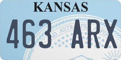 KS license plate 463ARX