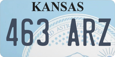 KS license plate 463ARZ