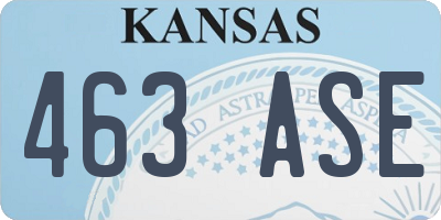 KS license plate 463ASE